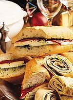 Roasted Pepper and Mozzarella Sandwich with Basil Puree image