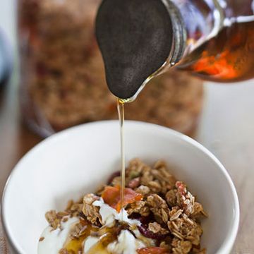 maple granola with fruit and nuts