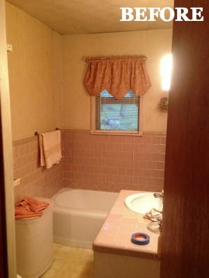 Before And After Pink Bathroom Home, Pink Tile Bathroom Decorating Ideas