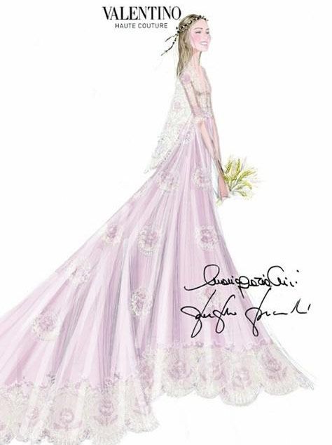 Clothing, Dress, Pink, Gown, Formal wear, Wedding dress, Costume design, Victorian fashion, Embellishment, Lavender, 