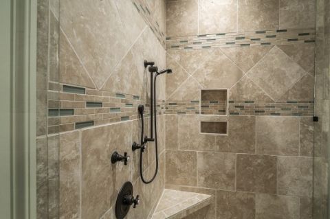 Bathroom, Tile, Property, Wall, Room, Shower, Plumbing fixture, Floor, Tap, Architecture, 