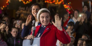 MANCHESTER, NH - JANUARY 08:  Screenwriter and actress Lena Dunham speaks to a crowd at a Hillary Clinton for President event on January 8, 2016 in Manchester, New Hampshire. Dunham highlighted Democratic presidential candidate Hillary Clinton's commitment to standing up for women and girls.