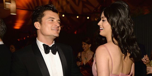 BEVERLY HILLS, CA - JANUARY 10:  Orlando Bloom and Katy Perry attend The Weinstein Company and Netflix Golden Globe Party, presented with DeLeon Tequila, Laura Mercier, Lindt Chocolate, Marie Claire and Hearts On Fire at The Beverly Hilton Hotel on January 10, 2016 in Beverly Hills, California.  (Photo by Kevin Mazur/Getty Images for The Weinstein Company)