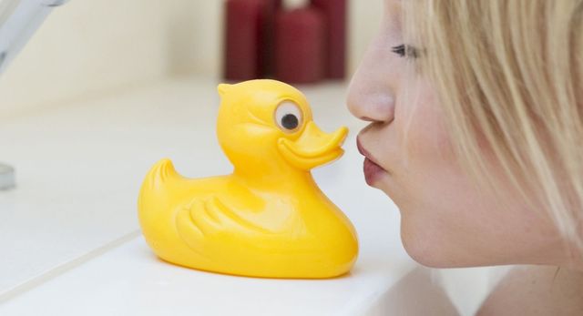 rubber ducky, Yellow, Toy, Bath toy, Beak, Ducks, geese and swans, Blond, Bird, Water bird, Waterfowl, 
