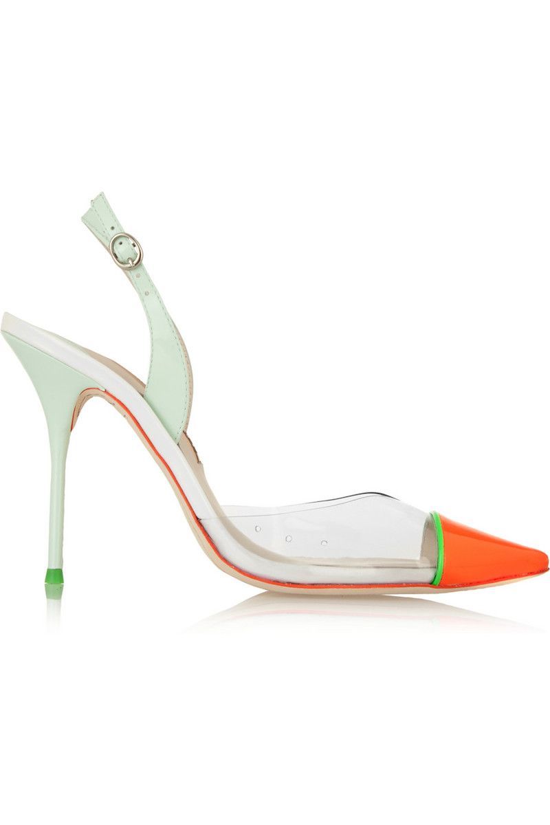<p>Perfectly suited for the warmer months ahead (they <em>ar</em><span class="redactor-invisible-space"><em>e</em><span class="redactor-invisible-space"> coming, we hope), these green and orange slingbacks are ideal for a girls' night out.</span></span></p><p><em>Sophia Webster Daria Patent-Leather and PVC Pumps, $197; </em><a href="https://www.theoutnet.com/en-US/product/Sophia-Webster/Daria-patent-leather-and-PVC-pumps/672348" target="_blank"><em>theoutnet.com</em></a></p>