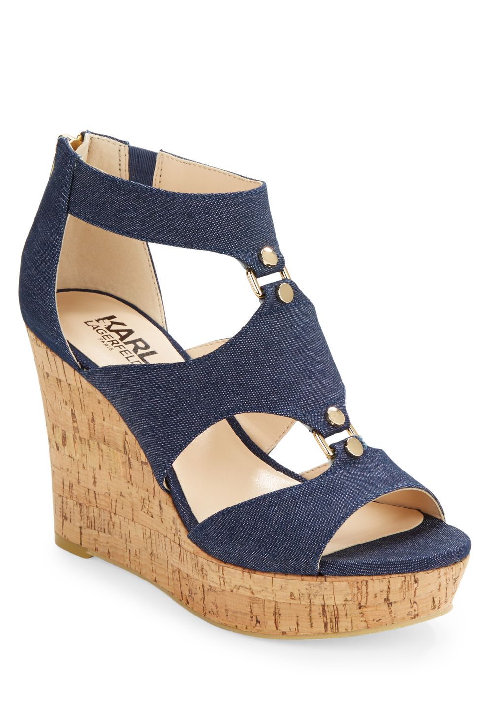 <p>Neutral wedges make the whole denim shoe trend accessible for easy-breezy wear any day of the week (bonus if they're ultra-comfy). Reach for them with white pants, dresses, and even a pair of velvet shorts.</p><p><em>Karl Lagerfeld Savaoie Platform Wedge Sandals, $109; </em><a href="http://www.lordandtaylor.com/webapp/wcs/stores/servlet/en/lord-and-taylor/savoie-platform-wedge-sandals" target="_blank"><em>lordandtaylor.com</em></a></p>
