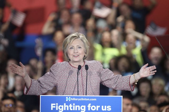Hillary Clinton durante un evento della campagna elettorale per le primarie presidenziali degli Stati Uniti