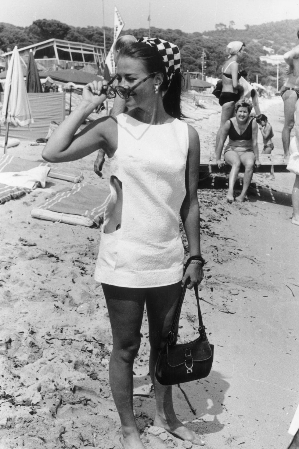 August 1968:  American film star and former child actress, Natalie Wood (1938 - 1981) on the beach in St Tropez.  (Photo by Keystone/Getty Images)