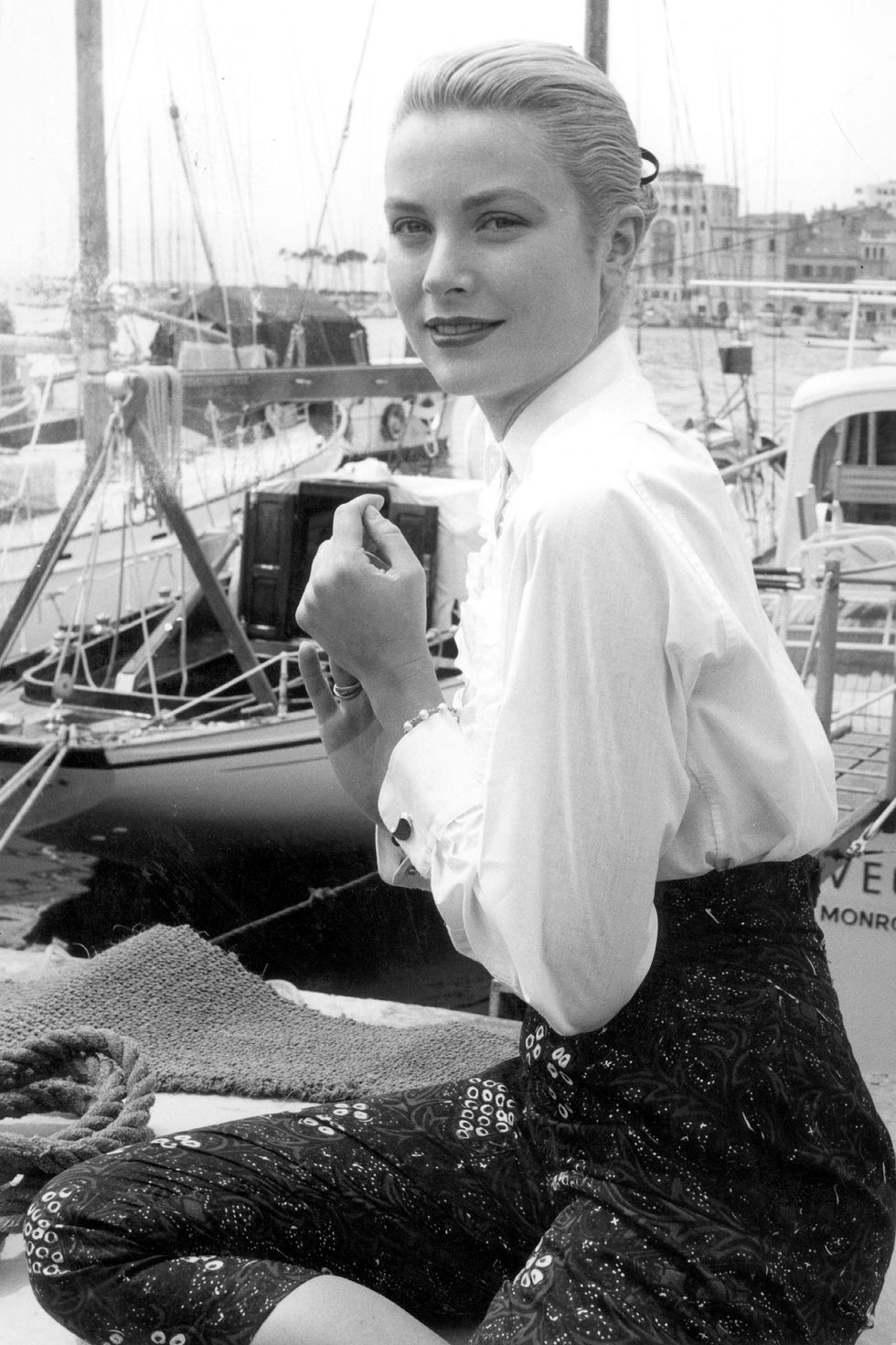 American actress Grace Kelly during the Cannes Film Festival, 6th May 1955. (Photo by RDA/Hulton Archive/Getty Images)