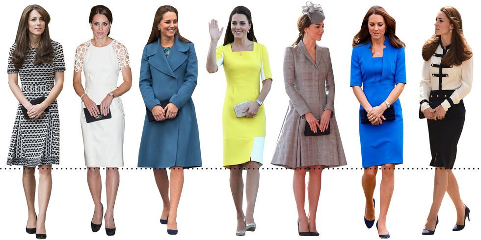 <p>Date un'occhiata agli outfit qui sopra: la lunghezza degli abiti, delle gonne o dei cappotti di Kate è la stessa, l'orlo arriva proprio sul ginocchio. È la lunghezza che più esalta il suo corpo.</p>