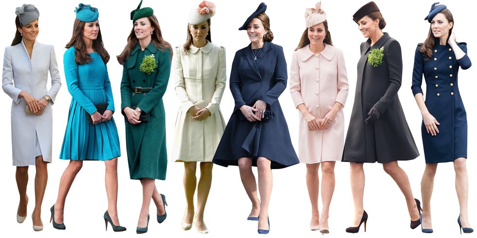 <p>
I cappelli e i copricapi sono uno dei simboli dello stile della famiglia reale britannica, quindi non c'è da stupirsi che Kate li indossa spesso. Di solito, il colore è coordinato con i suoi abiti: pensa a quanti ne possiede, una collezione arcobaleno!</p>