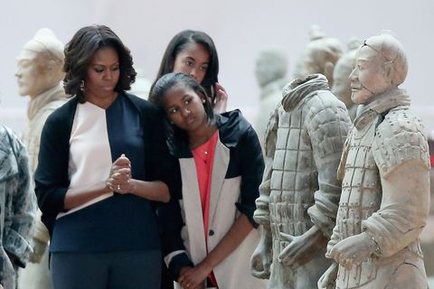 Michelle Obama con le figlie Sasha e Malia