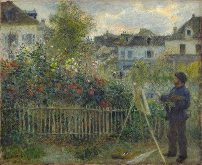 <p>Auguste Renoir, <em>Monet dipinge il suo giardino ad Argenteuil,</em> 1873. Olio su tela. Lascito di Anne Parrish Titzell,</p>