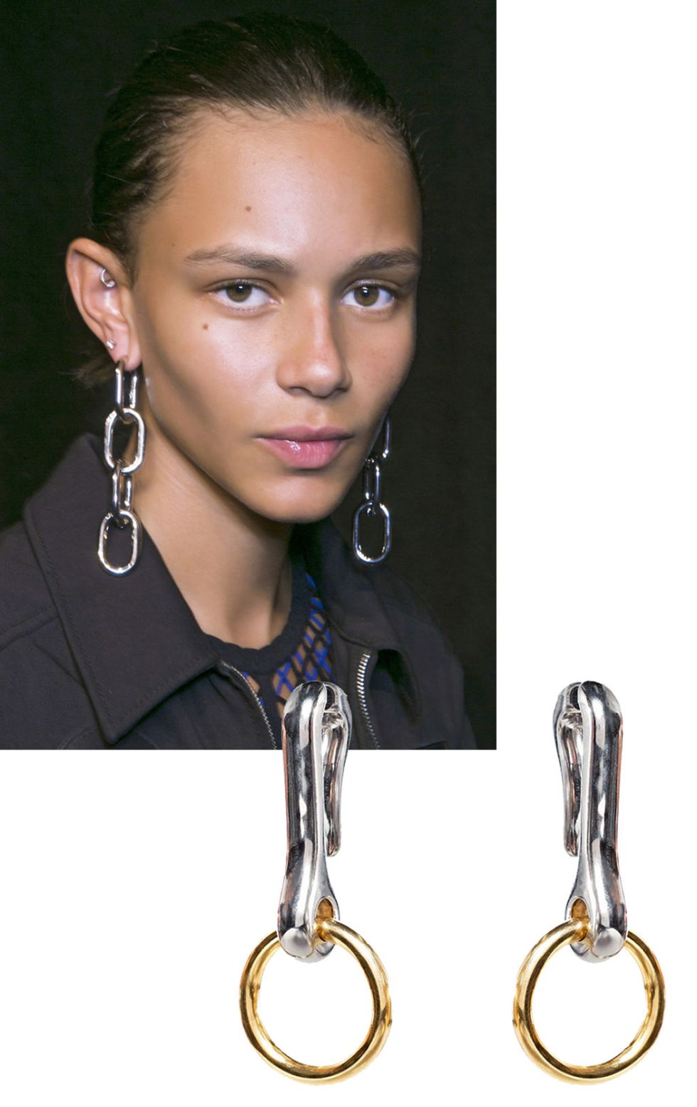 <p>Being off-duty calls for a touch of rebellion. So, do this literally in the form of a punk earring. </p><p><br></p><p><em>Alexander Wang hook clip earrings, $350 (pre-order), <a href="https://shop.harpersbazaar.com/designers/a/alexander-wang/hook-clip-earrings-9264.html" target="_blank">shopBAZAAR.com</a>. </em></p>