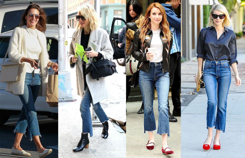 <p>Sembrano essere l'ultima mania delle celebrities i jeans Mother sforbiciati all'orlo in modo asimmetrico: corti davanti, leggermente più lunghi dietro.</p>