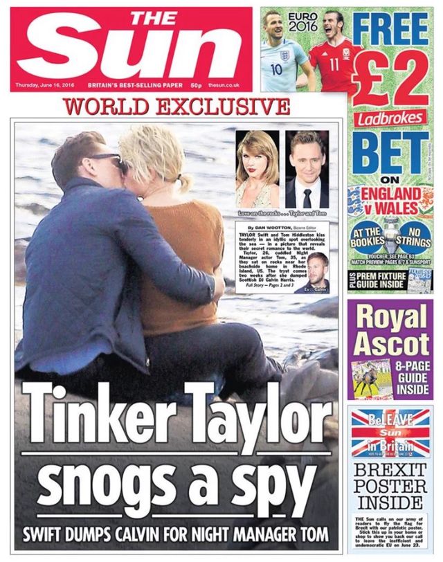 Solo poche settimane dopo la rottura con il dj scozzese Calvin Harris, Taylor Swift si lascia fotografare mentre bacia il nuovo amore Tom Hiddleston.