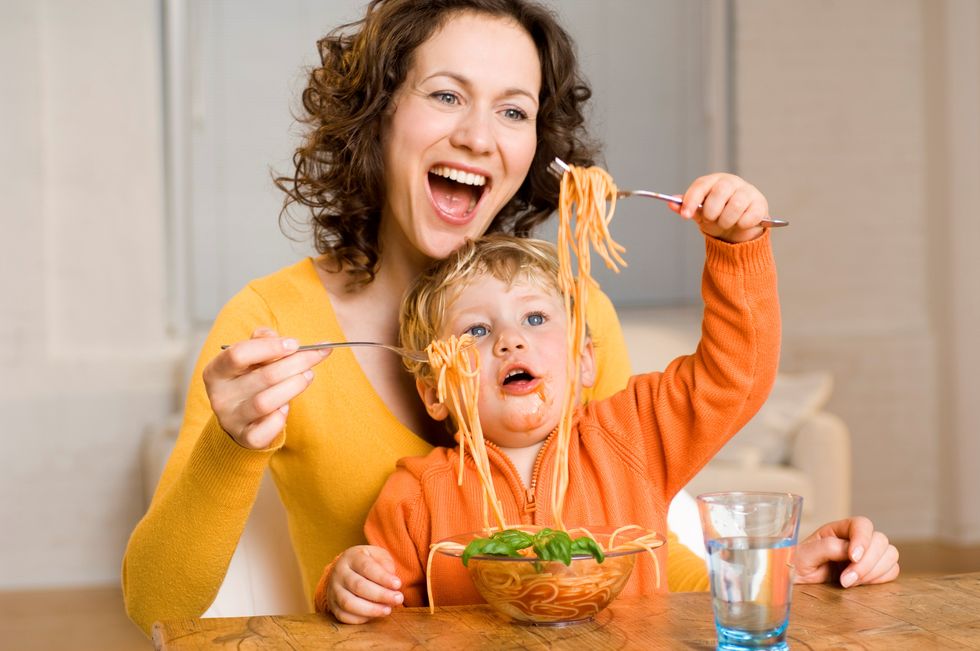 Mouth, Eating, Child, Tooth, Food craving, Meal, Toddler, Kitchen utensil, Comfort food, Bowl, 