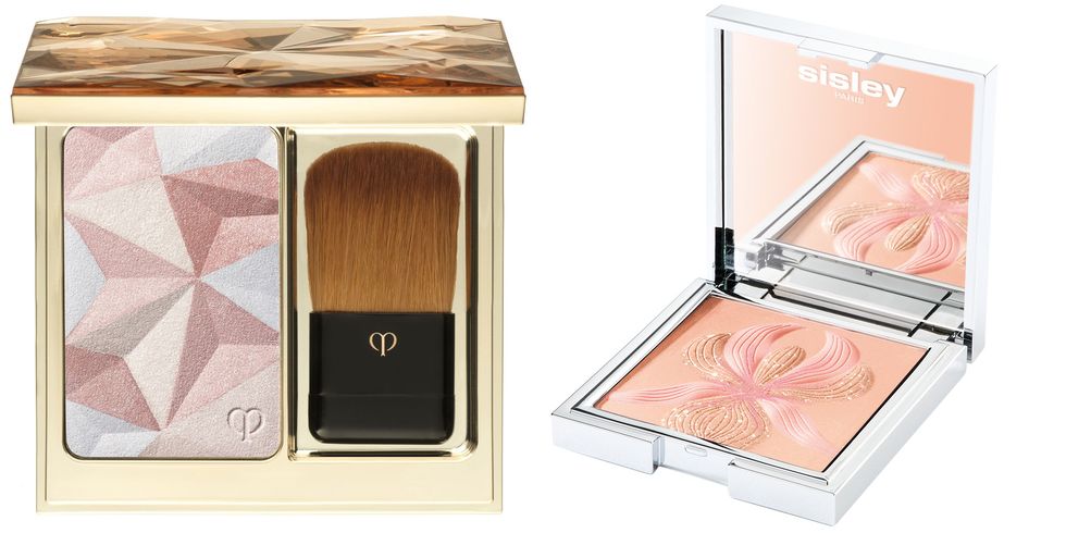 <p>Clé de Peau Beauté Luminizing Face Enhancer in Pastel; Sisley Paris L'Orchidée Highlighting Blush.</p>
