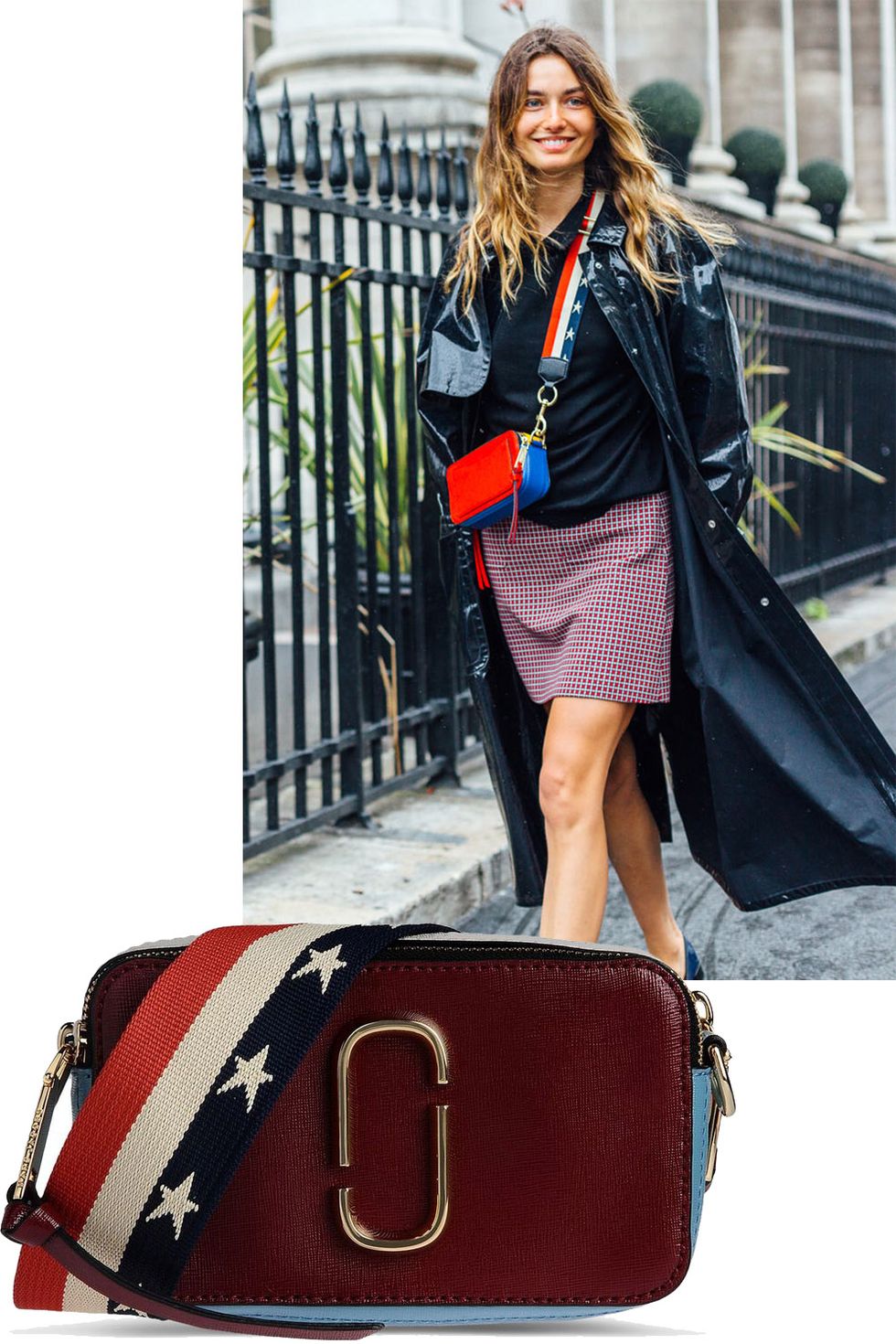 <p>Romanian Model Andreea Diaconu flew the American flag by way of Marc Jacobs. </p><p><em><br></em></p><p><em>Marc Jacobs bag, $365, <a href="https://shop.harpersbazaar.com/designers/m/marc-jacobs/maroon-crossbody-bag-8930.html" target="_blank">shopBAZAAR.com</a>. </em><em></em></p>