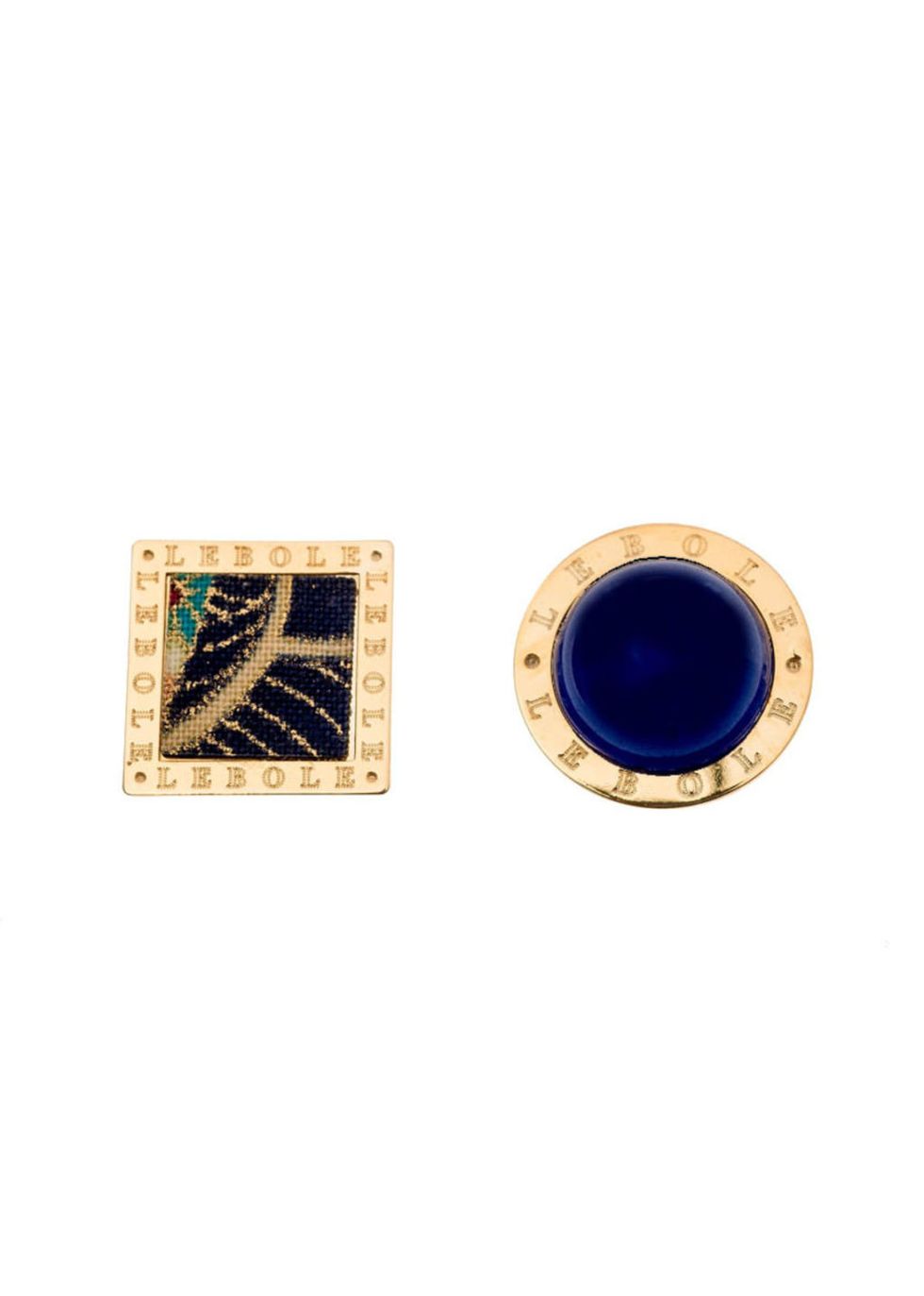 Electric blue, Brass, Cobalt blue, Metal, Circle, Embroidery, Body jewelry, Square, Badge, Bronze, 