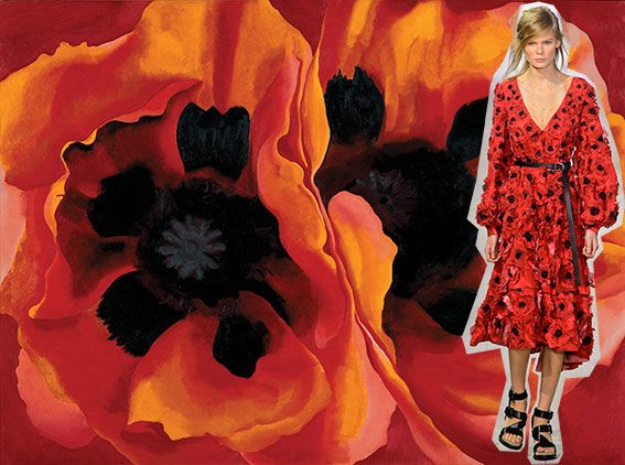 Human, Petal, Red, Dress, Poppy, Art, Flowering plant, One-piece garment, Paint, Coquelicot, 