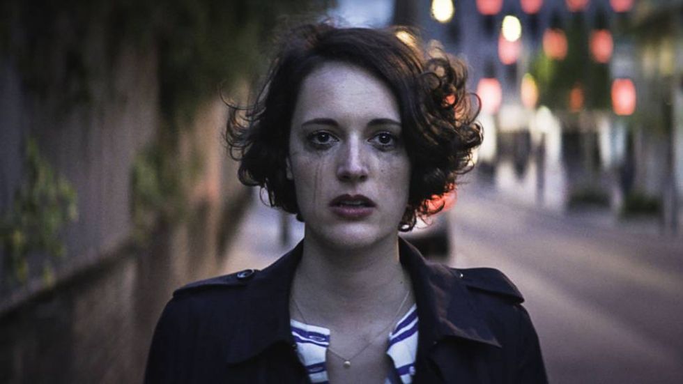 <p><span data-verified="redactor" data-redactor-tag="span" style="background-color: initial;" rel="background-color: initial;" data-redactor-style="background-color: initial;">A cynical, sardonic young&nbsp;woman&nbsp;(Phoebe Waller-Bridge) deals with sex, dating and her ridiculous family&nbsp;while coping with the death of her best friend.&nbsp;</span></p><p><span data-verified="redactor" data-redactor-tag="span" style="background-color: initial;" rel="background-color: initial;" data-redactor-style="background-color: initial;"></span><em data-verified="redactor" data-redactor-tag="em"><a href="https://www.youtube.com/watch?v=I5Uv6cb9YRs" target="_blank">Fleabag</a></em><span class="redactor-invisible-space" data-verified="redactor" data-redactor-tag="span" data-redactor-class="redactor-invisible-space"> is now streaming on Amazon.</span><br></p>