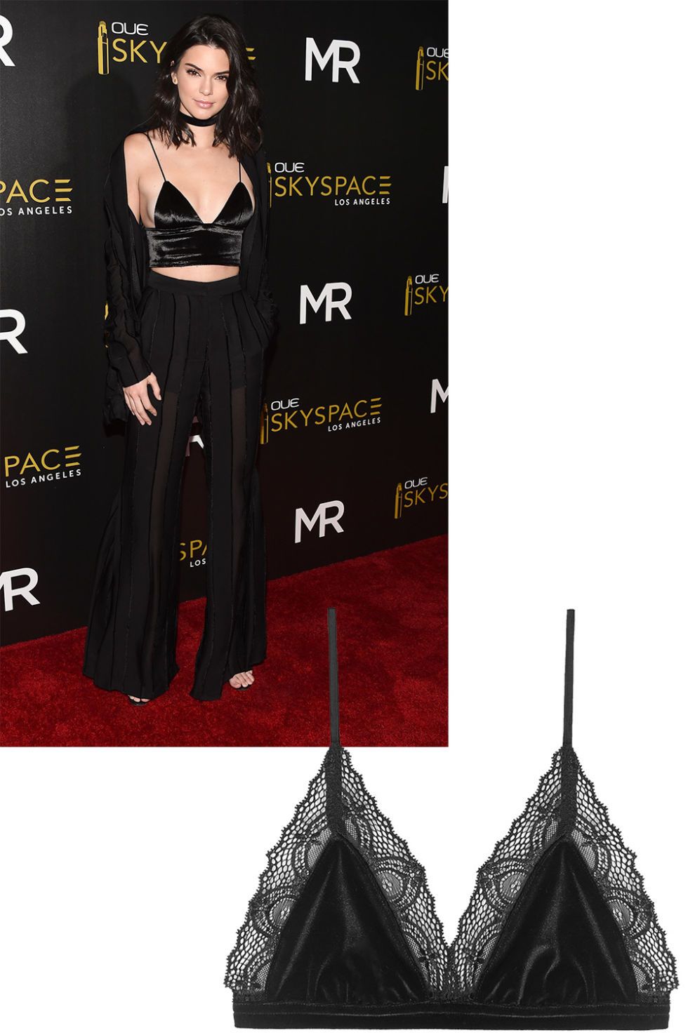 <p>Kendall Jenner is on board for a textural bralet.</p><p><em data-redactor-tag="em" data-verified="redactor">Anine Bing bra, $89</em><span class="redactor-invisible-space" data-verified="redactor" data-redactor-tag="span" data-redactor-class="redactor-invisible-space"><em data-redactor-tag="em" data-verified="redactor">, <a href="https://www.aninebing.com/collections/lingerie/products/velvet-bra-with-lace-trim" target="_blank">anniebing.com</a>.&nbsp;</em></span></p>