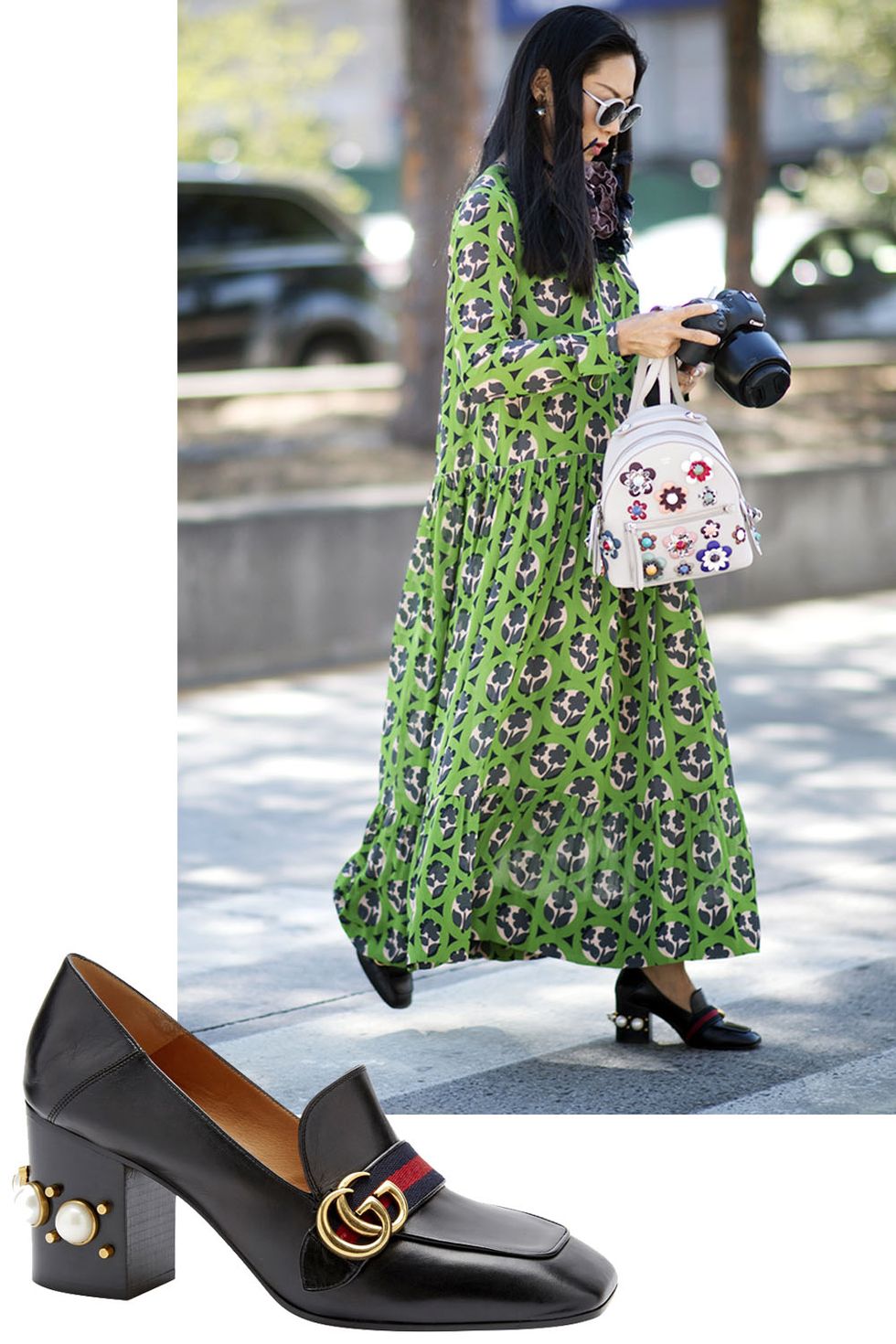 <p>Spotted with dresses and denim, the loafer was the "comfy" shoe of choice.&nbsp;</p><p><em data-verified="redactor" data-redactor-tag="em">Gucci loafer, $1,100, <strong data-redactor-tag="strong" data-verified="redactor"><a href="https://shop.harpersbazaar.com/designers/g/gucci/peyton-malaga-kid-mid-height-moccasin-7948.html" target="_blank">shopBAZAAR.com</a></strong>.&nbsp;</em><br></p>