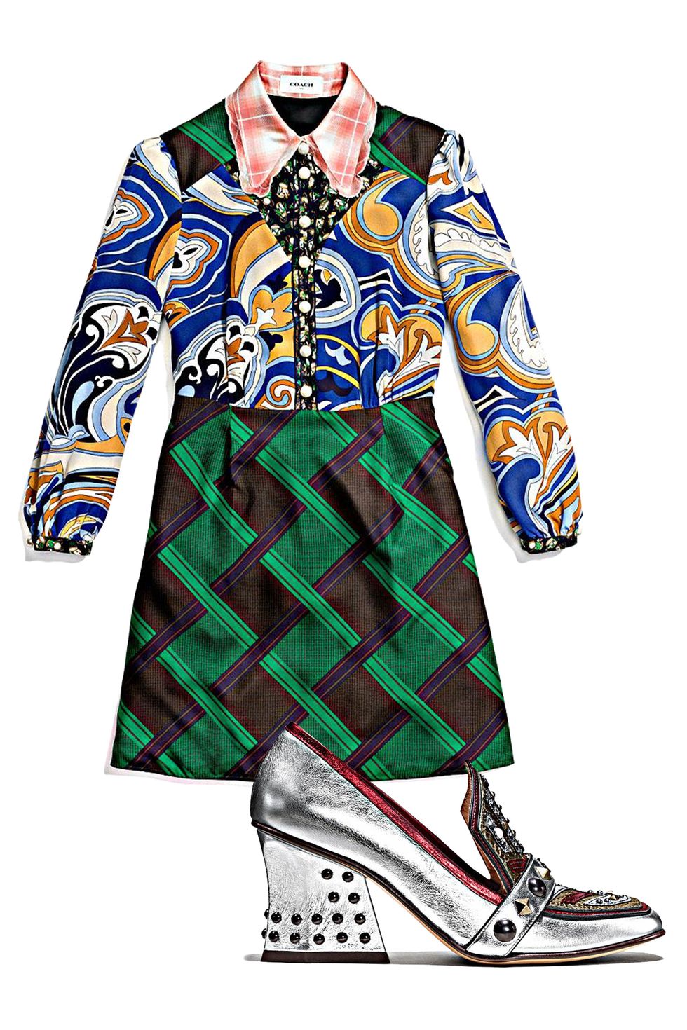<p>This fall, max out on cute and quirky 60s-inspired prints—but leave those conservative black pumps at home. Instead, opt for equally dramatic shoes and accessories.
</p><p><br>
</p><p><em data-redactor-tag="em">Coach 1941&nbsp;Mini Fitted Scarf Dress With Placement, $795, <a rel="noskim" href="http://www.coach.com/coach-designer-dresses-mini-fitted-scarf-dress-with-placement/57063.html?CID=D_B_HBZ_11845" target="_blank">coach.com</a>; Coach 1941 High Vamp Loafer With Shield, $395, <a rel="noskim" href="http://www.coach.com/coach-designer-flats-high-vamp-loafer-with-shield/Q8920.html?CID=D_B_HBZ_11846" target="_blank">coach.com</a></em><span class="redactor-invisible-space" data-verified="redactor" data-redactor-tag="span" data-redactor-class="redactor-invisible-space"><em data-redactor-tag="em"></em></span><br></p>