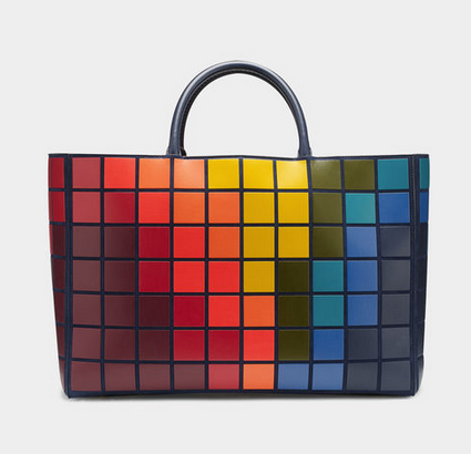 Bag, Colorfulness, Orange, Pattern, Luggage and bags, Shoulder bag, Rectangle, Electric blue, Maroon, Material property, 