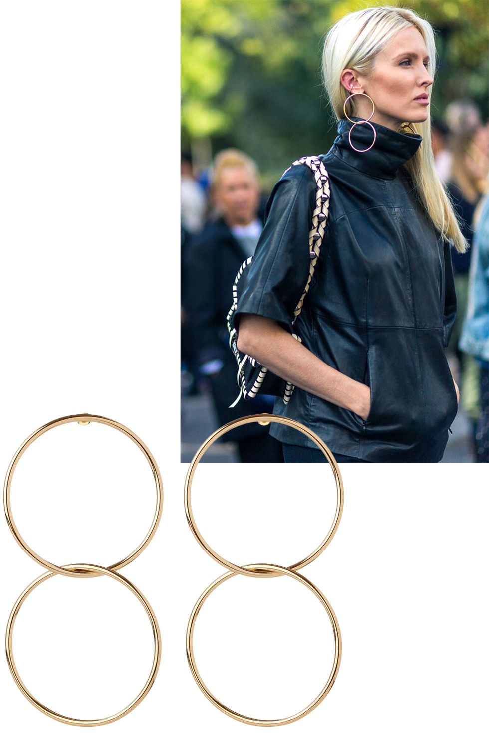 <p>It's no secret that statement earrings are on-trend, and&nbsp;Kate Davidson Hudson&nbsp;<span class="redactor-invisible-space">layered hers&nbsp;with a turtleneck.&nbsp;</span></p><p><em data-redactor-tag="em" data-verified="redactor">Jennifer Fisher earrings, $315 (pre-order), <strong data-redactor-tag="strong" data-verified="redactor"><a href="https://shop.harpersbazaar.com/j/jennifer-fisher/interlocking-smooth-circle-earrings-9699.html" target="_blank">shopBAZAAR.com</a></strong>.&nbsp;</em></p>