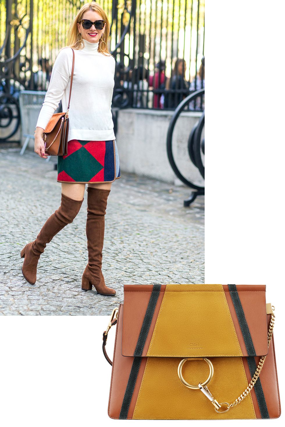 <p>BAZAAR.com editor, Joyann King rocked a must-have&nbsp;Chloé<span class="redactor-invisible-space"> handbag in some of fall's favorite shades.&nbsp;</span></p><p><span class="redactor-invisible-space"><em data-redactor-tag="em" data-verified="redactor">Chloé<span class="redactor-invisible-space">&nbsp;</span>bag, $2,090, <strong data-redactor-tag="strong" data-verified="redactor"><a href="https://shop.harpersbazaar.com/c/chlo/faye-patchwork-of-smooth-and-suede-calfskin-9780.html" target="_blank">shopBAZAAR.com</a></strong>.&nbsp;</em></span></p>