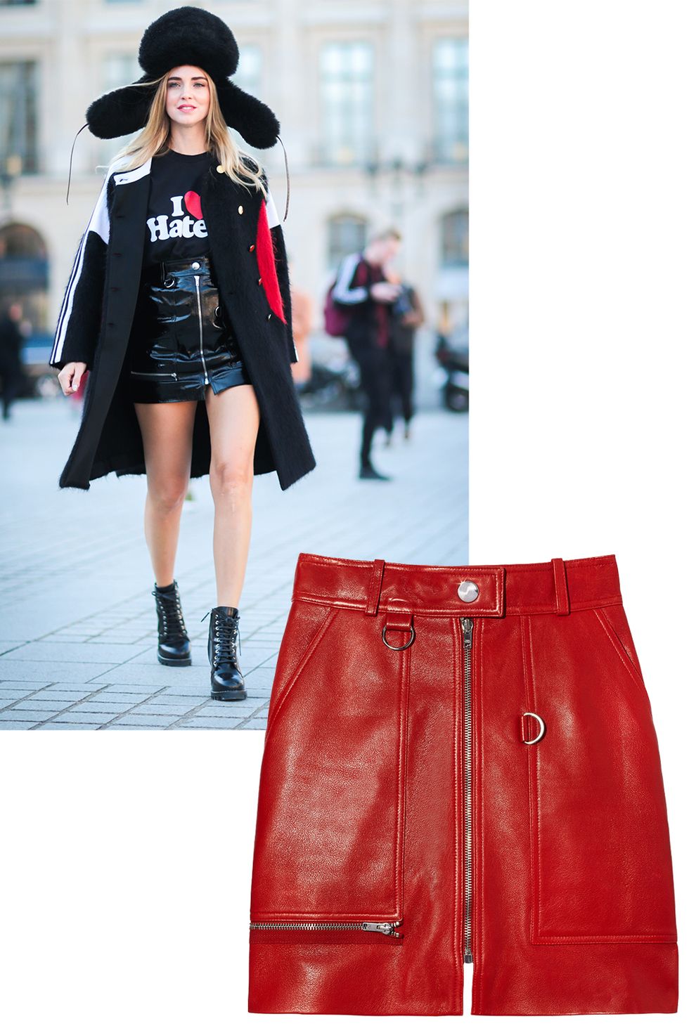 <p>Chiara Ferragni<span class="redactor-invisible-space"> wore a version of this Isabel Marant skirt in every, single, city, demonstrating its versatility.&nbsp;</span></p><p><em data-redactor-tag="em" data-verified="redactor">Isabel Marant skirt, $1,325,<strong data-redactor-tag="strong" data-verified="redactor"><a href="https://shop.harpersbazaar.com/i/isabel-marant/franck-leather-mini-skirt-10014.html" target="_blank">shopBAZAAR.com</a></strong>.</em></p><p><span class="redactor-invisible-space"></span></p>