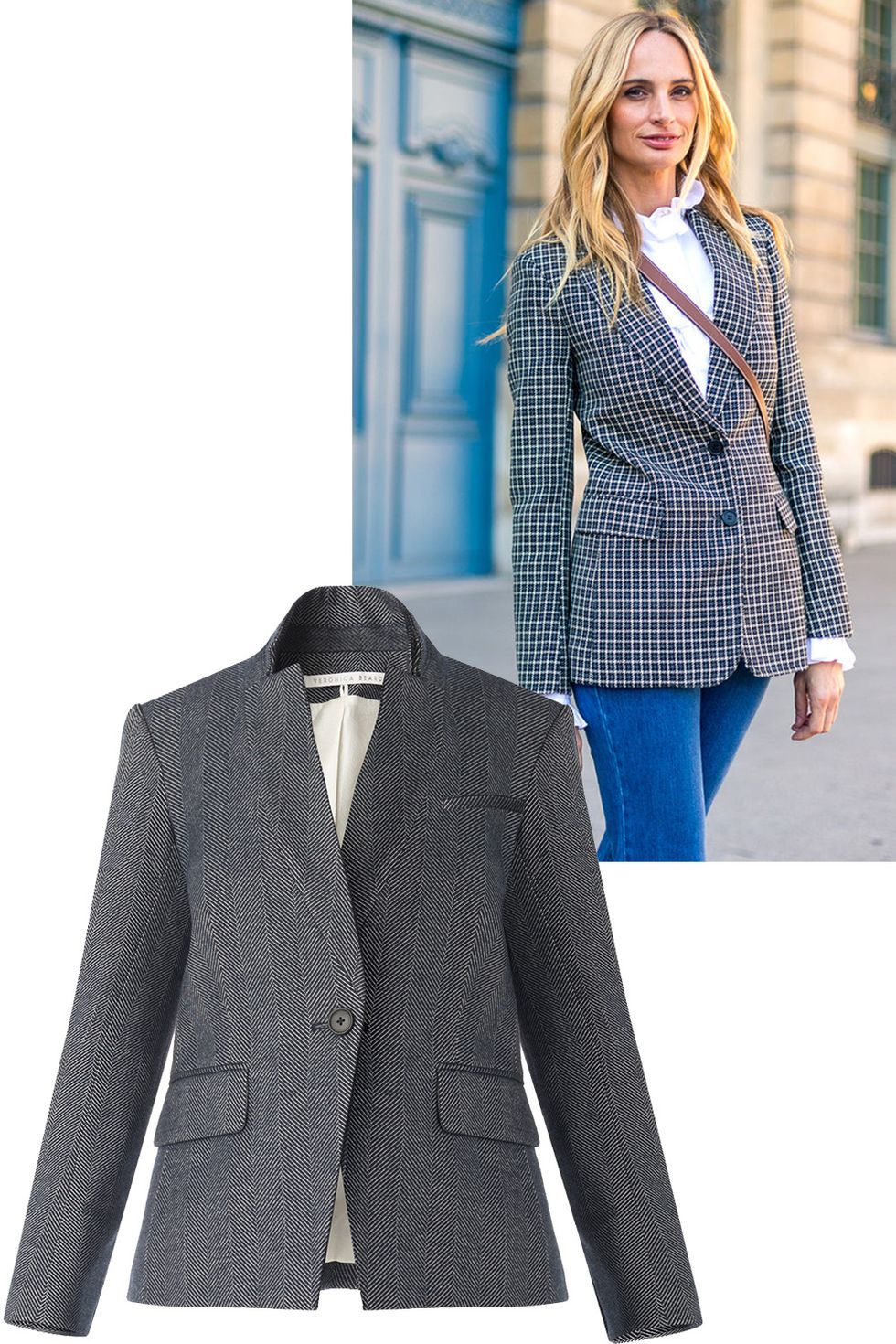 <p>Who: Lauren Santo Domingo</p><p>What: A well-fitted jacket and jeans&nbsp;gives a sleek yet powerful vibe.</p><p><em data-redactor-tag="em" data-verified="redactor">Veronica Beard jacket, $595</em><span class="redactor-invisible-space" data-verified="redactor" data-redactor-tag="span" data-redactor-class="redactor-invisible-space"><em data-redactor-tag="em" data-verified="redactor">, <a href="https://www.veronicabeard.com/anaheim-upcollar-schoolboy-dickey-jacket.html?color=Navy" target="_blank">veronicabeard.com</a>.&nbsp;</em></span></p>
