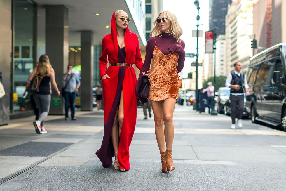 <p>You can't have a fashion week&nbsp;without these two. BFFs Caroline V and Shea Marie bring&nbsp;some fun and color to the streets.&nbsp;<span class="redactor-invisible-space" data-verified="redactor" data-redactor-tag="span" data-redactor-class="redactor-invisible-space"></span></p>