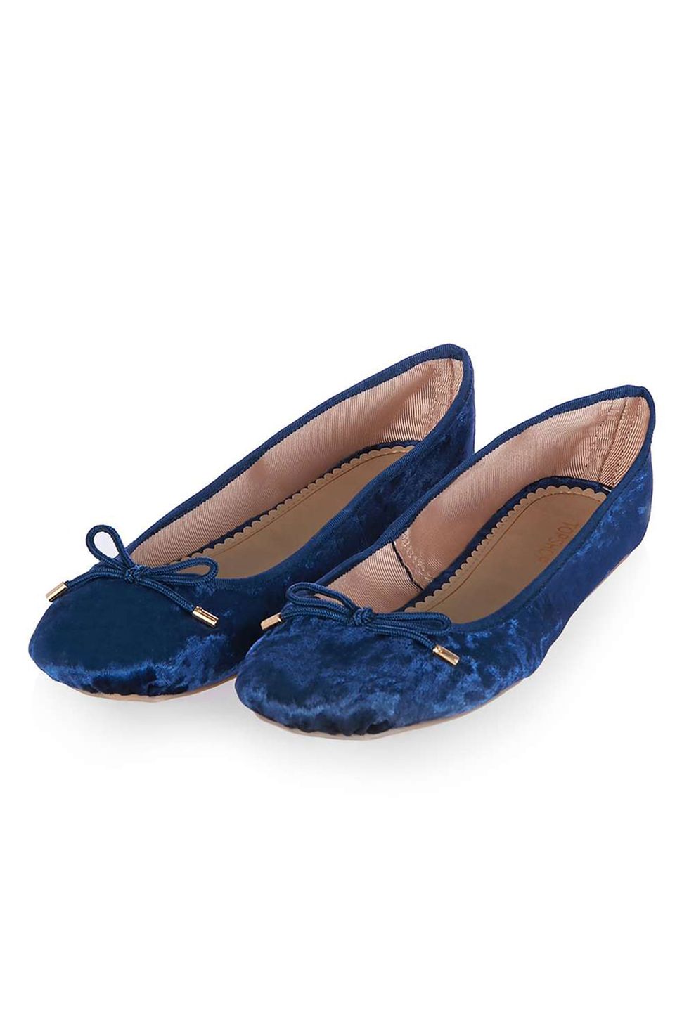 Topshop blue velvet ballet pumps for winter wedding guest 