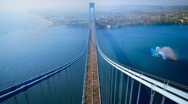 maratona di new york vista dall'alto