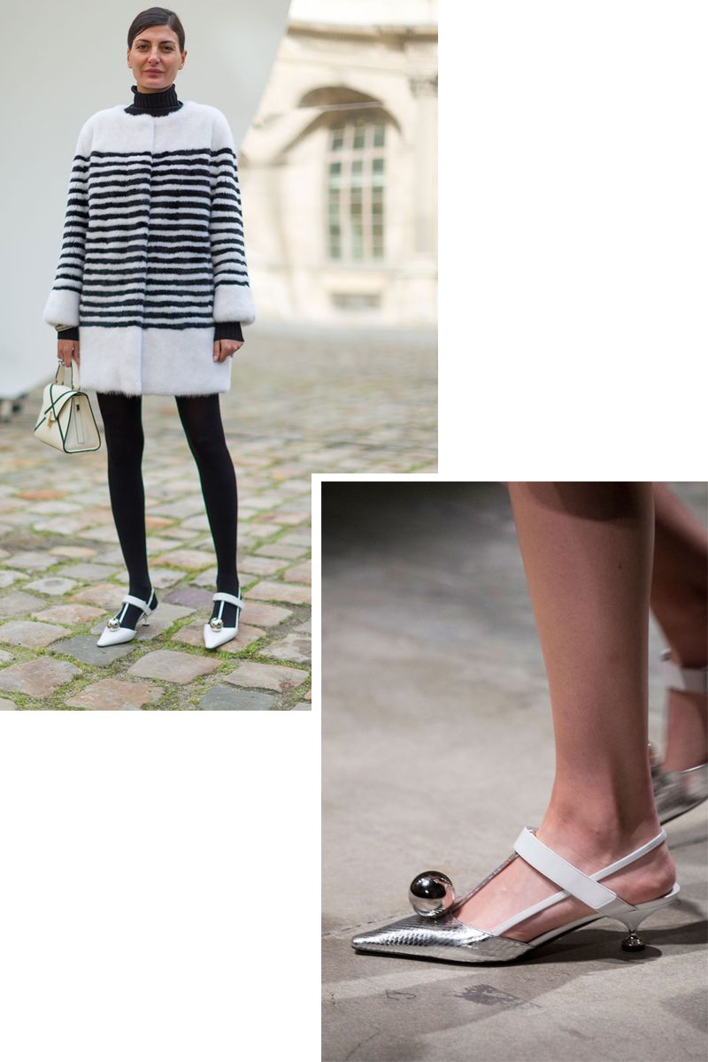 <p>A quiet favorite was the mod Prada sling back which sleek and chic girls wore with minis and denim in equal favor.</p>