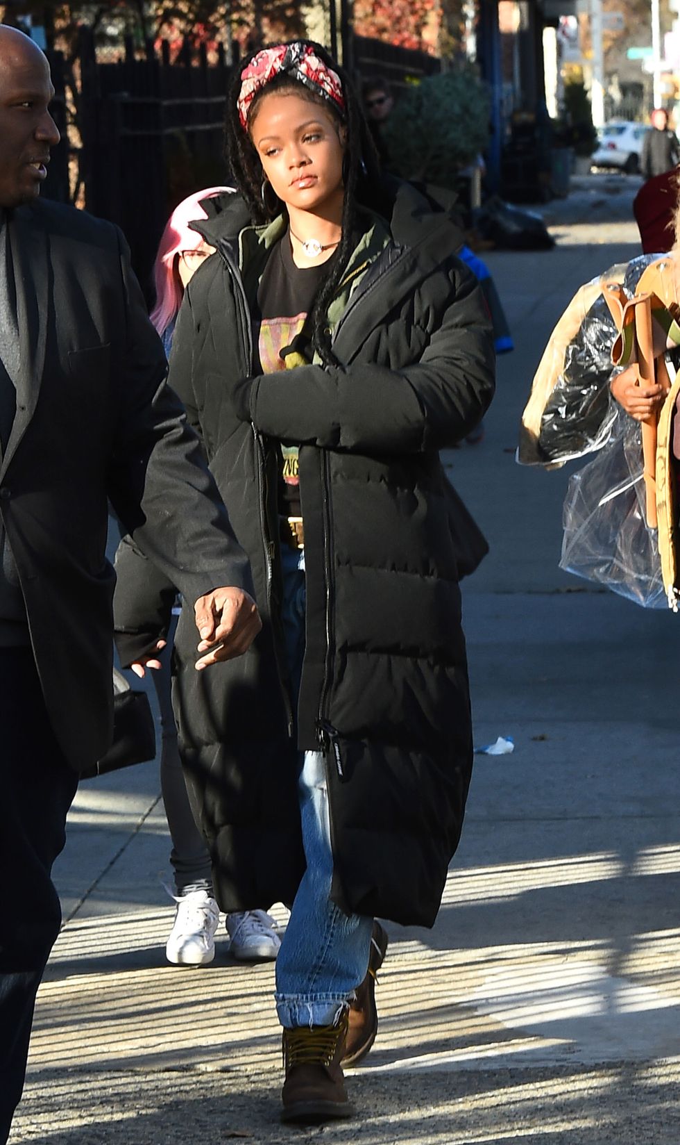 <p>Rihanna wore this long puffer in between filming scenes for<em data-redactor-tag="em" data-verified="redactor"> Ocean's Eight</em>, but it easily doubles as a "lazy day&nbsp;errands" outfit topper.&nbsp;</p>