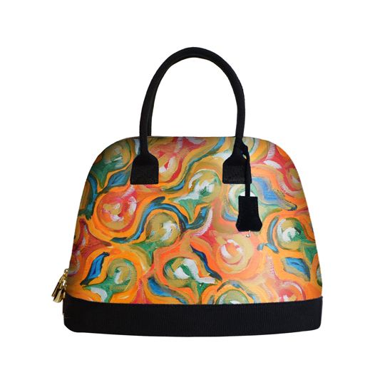 Bag, Style, Orange, Fashion accessory, Turquoise, Pattern, Teal, Luggage and bags, Shoulder bag, Peach, 