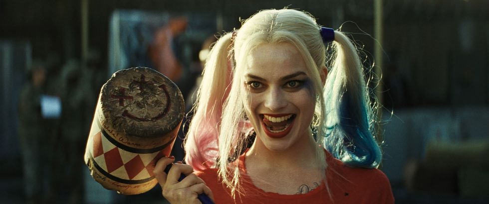 <p>Harley Quinn's iconic blue and red pigtails are as wild and colorful as she is. </p>