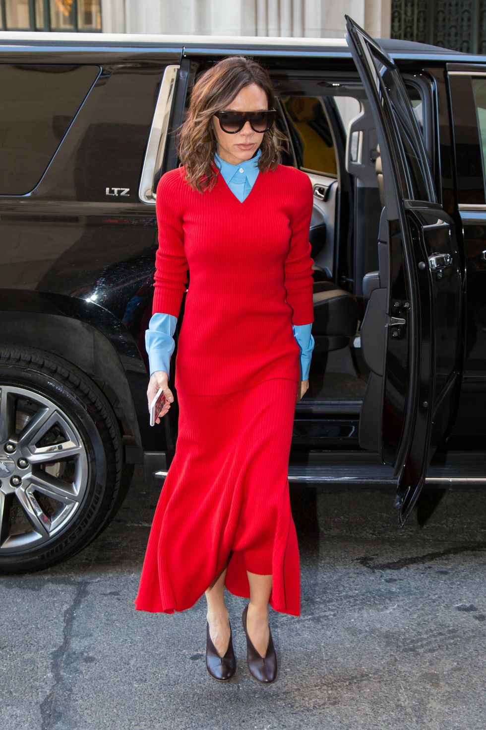 Victoria Beckham red and blue