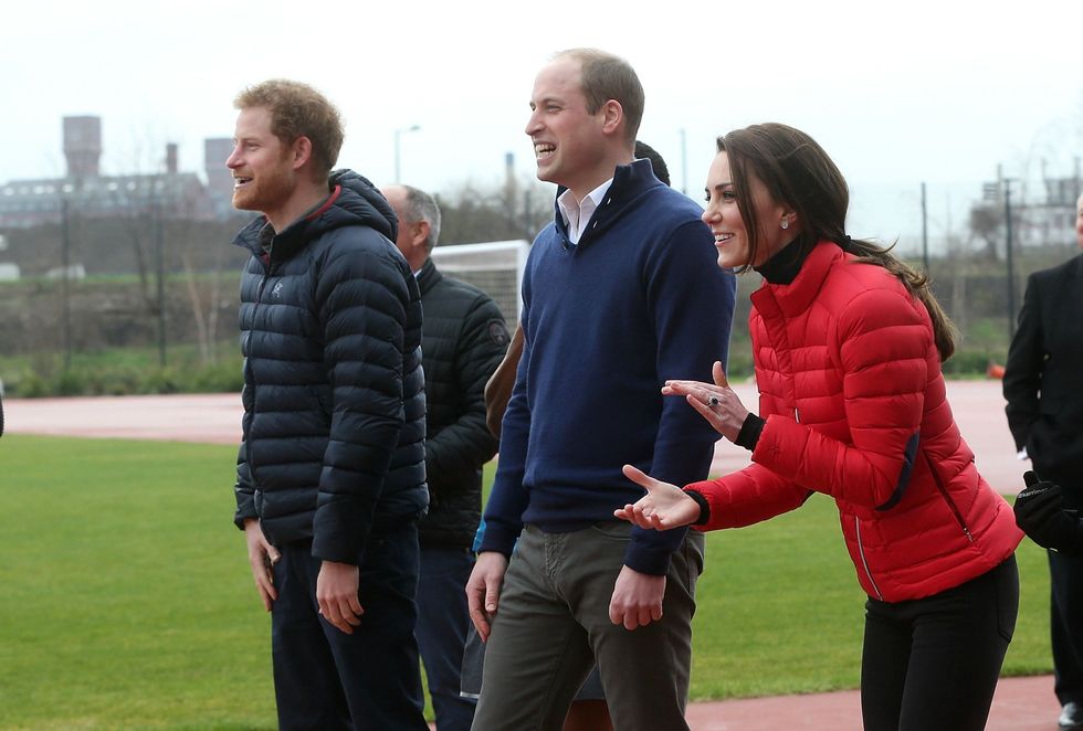 William, Kate and Harry relay race