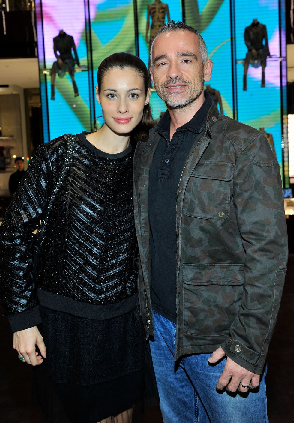 BEVERLY HILLS, CA - OCTOBER 30:  Actress Marica Pellegrinelli (L) and musician Eros Ramazzotti attend a cocktail party hosted by Gucci's Frida Giannini and Patrizio Di Marco to celebrate the new Beverly Hills store on October 30, 2014 in Beverly Hills, California.  (Photo by Donato Sardella/Getty Images for Gucci)