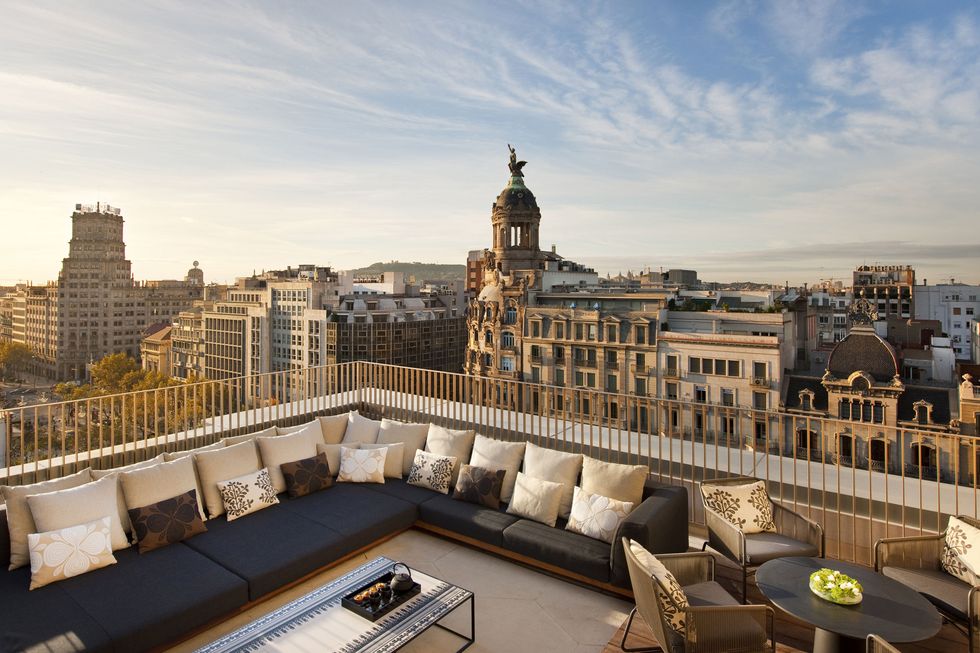 <p><span>With incredible 360-degree views of Barcelona, the Mandarin Oriental's rooftop, Terrat, is a magnificent setting for a swim in the sleek pool, or an alfresco lunch. The hotel occupies a former bank premises on the city's famous Passeig de Gràcia, with its stylish boutiques and striking Gaudí architecture. It has a space-age spa with a herbal steam-room and a 12-metre pool, and a two-Michelin-starred restaurant, Moments, that serves Catalan classics. Best of all is the central courtyard planted with mimosa-trees,&nbsp;</span><span>which is as discreet and lovely as a secret garden.&nbsp;</span></p><p><i data-redactor-tag="i">From about £385 a room a night (<a href="http://www.mandarinoriental.com" target="_blank" data-tracking-id="recirc-text-link">mandarinoriental.com</a>).</i></p>