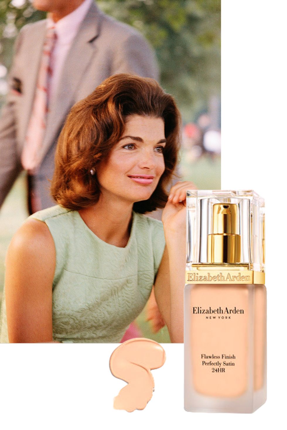 <p>As the&nbsp;former first lady&nbsp;aged, her skin suffered from sun spots, likely the result of her many holidays in the South of France, Greece, and Rhode Island. To cover up the discoloration, she&nbsp;<a href="http://www.vanityfair.com/style/1995/11/jackie-kenedy-199511" target="_blank" data-tracking-id="recirc-text-link">turned</a>&nbsp;to Elizabeth Arden's <span data-verified="redactor" data-redactor-tag="span" style="background-color: initial;" rel="background-color: initial;" data-redactor-style="background-color: initial;"><a href="http://www.elizabetharden.com/flawless-finish-perfectly-satin-1002FFLC000.html?dwvar_1002FFLC000_color=fflc007&amp;cgid=foundation">Flawless Finish Foundation</a>, which gave her a fresh-faced, even</span>&nbsp;complexion.</p>