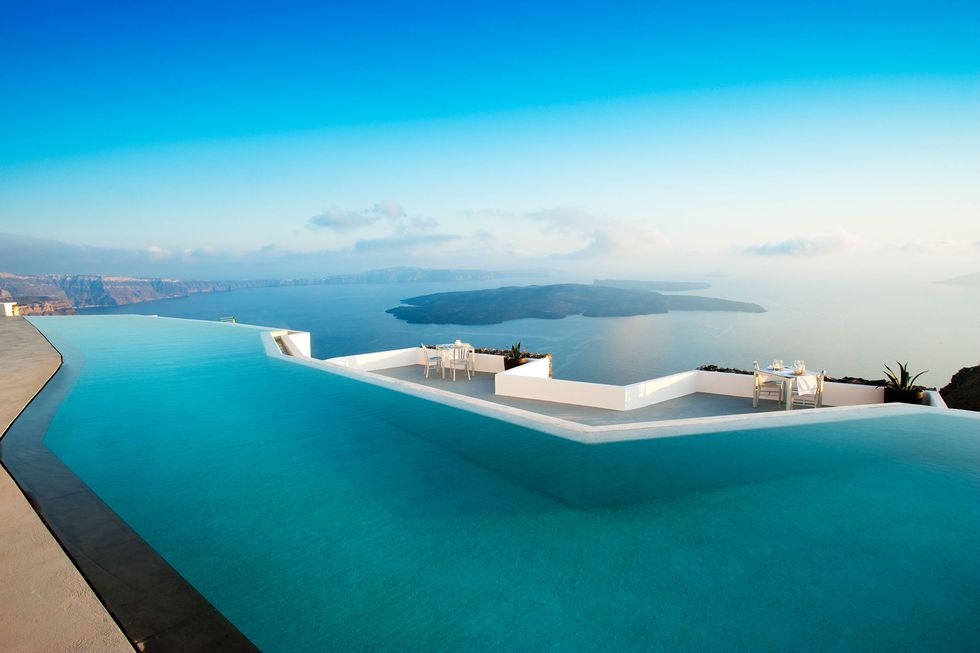 <p><span>Santorini has come to epitomise the ultimate Greek island paradise, and this boutique hotel is proof that it deserves such a reputation. Refurbished last May, the whitewashed suites come with his-and-hers marble basins, ingredients for cocktail-making and private plunge pools. There's also a yoga and Pilates studio, and the largest infinity pool on the island. Yet the pièce de résistance has to be the views. Sip Bellinis in the hotel's new champagne lounge, perched 360 metres above the sea, for a truly spectacular sunset.</span><br></p><p><i data-redactor-tag="i">Seven nights, from £1,905 a person including flights, with Carrier (<a href="http://www.carrier.co.uk" target="_blank" data-tracking-id="recirc-text-link">carrier.co.uk</a>). The Harper's Bazaar Experience: a private Santorini Wine Tour Bespoke Experience (around two and a half hours) with a private guide and sommelier, and a complimentary dégustation dinner for two, paired with selected Santorini wines. Ring 0161 492 1357 and quote 'Harper's Bazaar' to book.&nbsp;Valid for travel until 31 October 2017.<span class="redactor-invisible-space"></span></i></p>