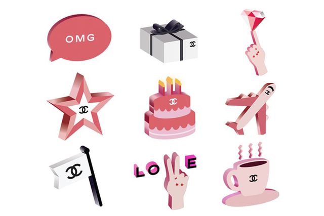 chanel emoji make up rouge coco gloss stickers