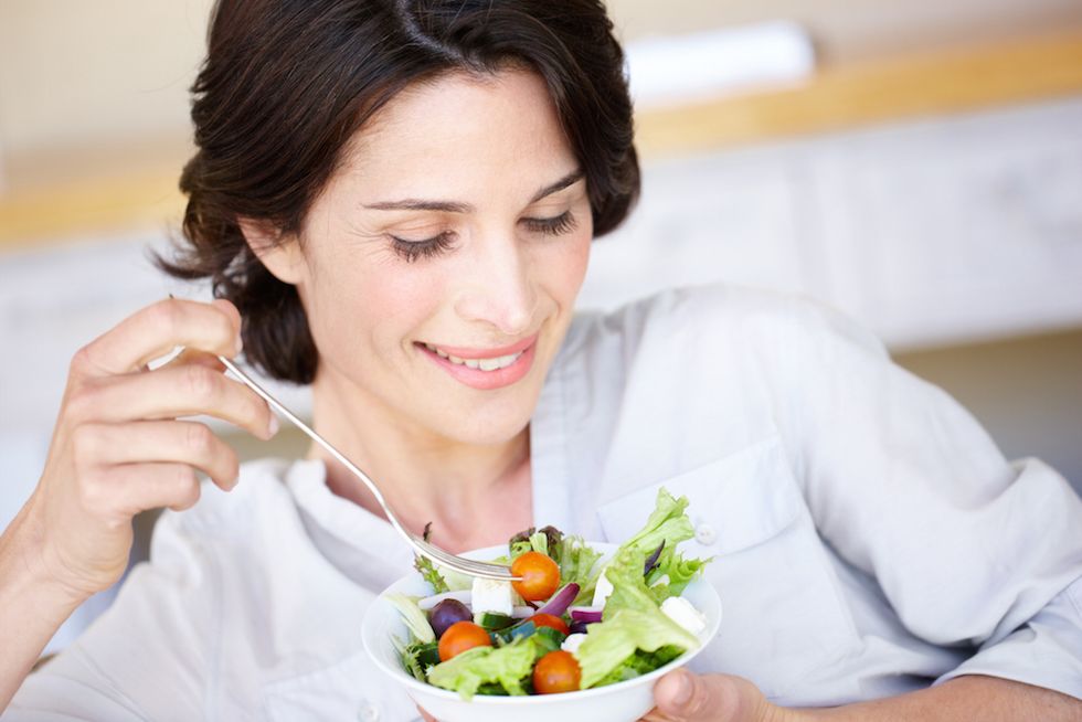 Eating, Skin, Meal, Food, Salad, Breakfast, Dish, Junk food, Fruit salad, Organism, 