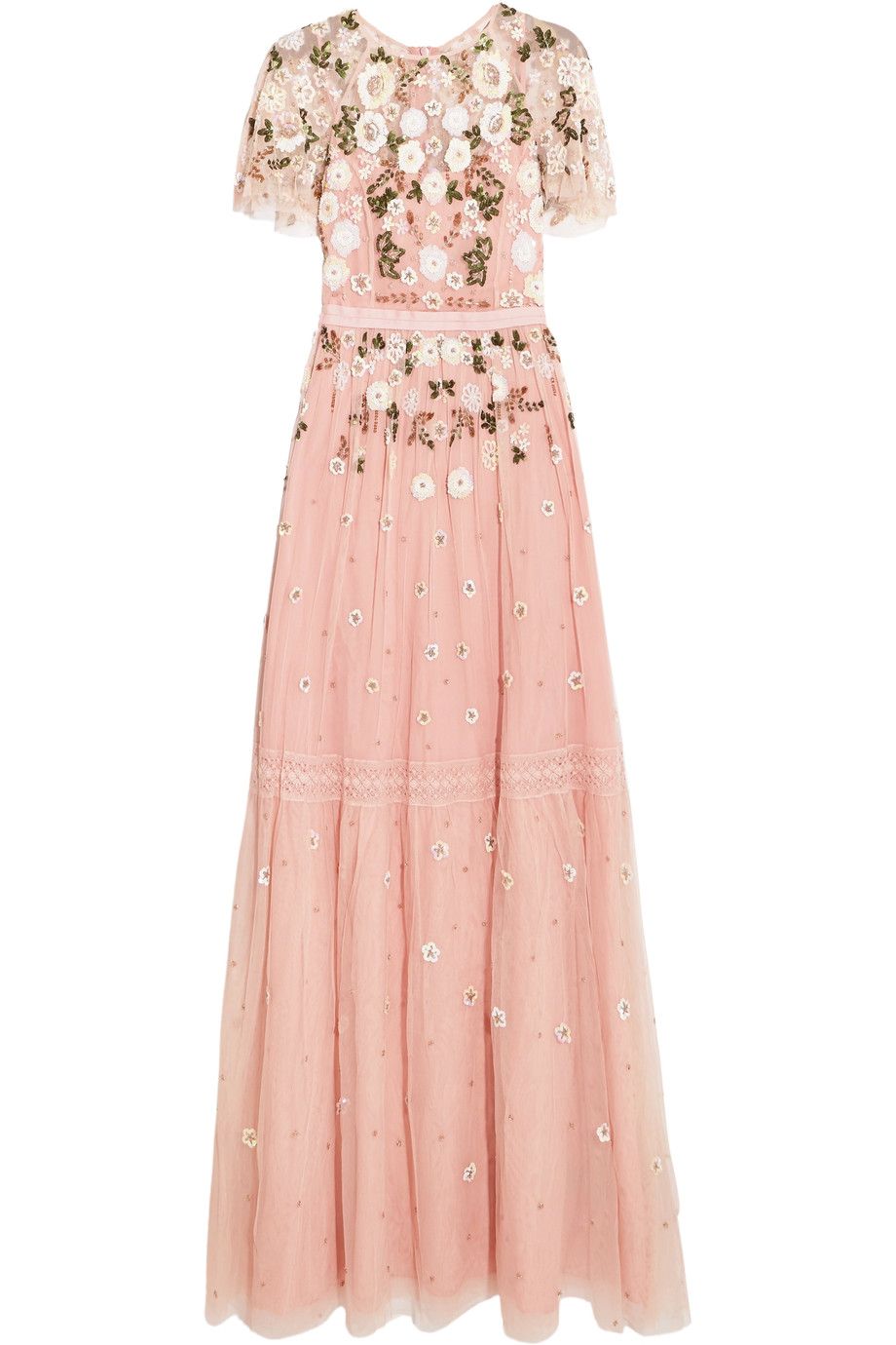 Abiti lunghi eleganti da cerimonia di sera come il vestito rosa con decori di  Needle & Thread